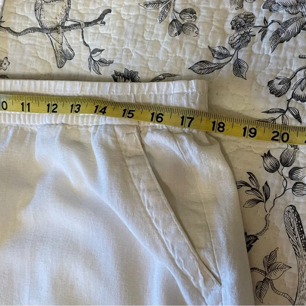 Women’s L old navy high waisted white linen pants elasticized drawstring waist - Picture 3 of 11